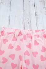 Pink Valentine Heart Shape Print Long Sleeve Top Shorts Lounge Set - Image 6
