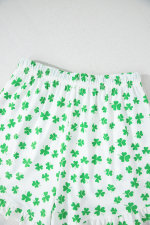 Green Clover Printed Short Sleeve and Ruffled Shorts Pajama Set - Image 5
