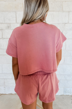 Blossom 2pcs Cropped Tee and Ruffle High Waist Skort Set - Image 2