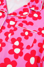 Flower Print Short Sleeve Shirt Pajamas Set - Image 6