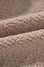 Light French Beige Zipper Pocketed Winter Fuzzy Jacket - Image 7