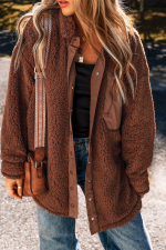 Red Clay Faux Shearling Teddy Bear Jacket - Image 5