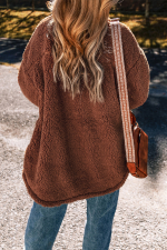 Red Clay Faux Shearling Teddy Bear Jacket - Image 2