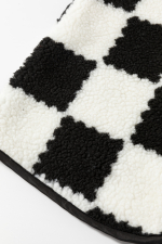 Black Checkered Sherpa Collared Jacket Vest - Image 8